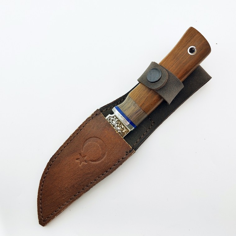 Kurt Gravürlü Ceviz Saplı 4116 Çelik Av Outdoor Bıçağı Kurt Gravürlü Ceviz Saplı 4116 Çelik Av Outdoor Bıçağı