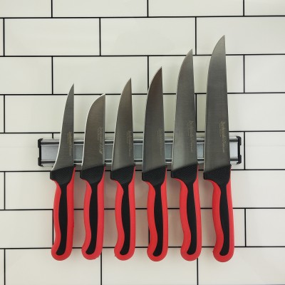 Premium Bursa Kasap Bıçak Seti 6'lı + Mıknatıslı Bıçaklık
