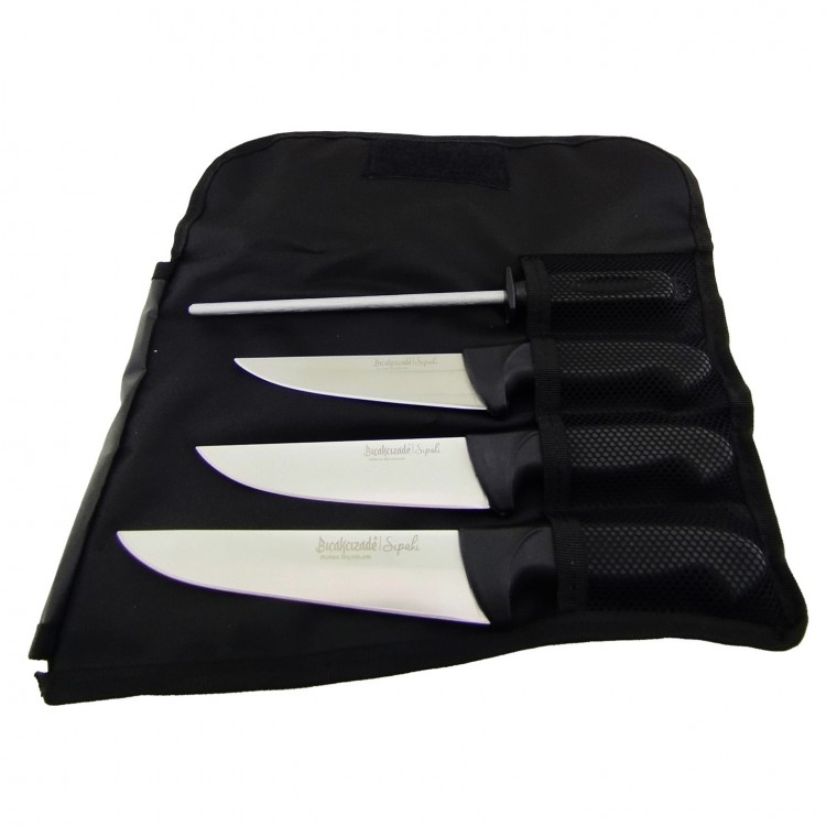 Sipahi 3’lü Kasap Bıçak Seti (Rulo Çantalı + Başlangıç Masatı)