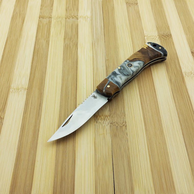 4116 Çelik Mozaik Pim Epoxy Ahşap Çakı 4116 Çelik Mozaik Pim Epoxy Ahşap Çakı