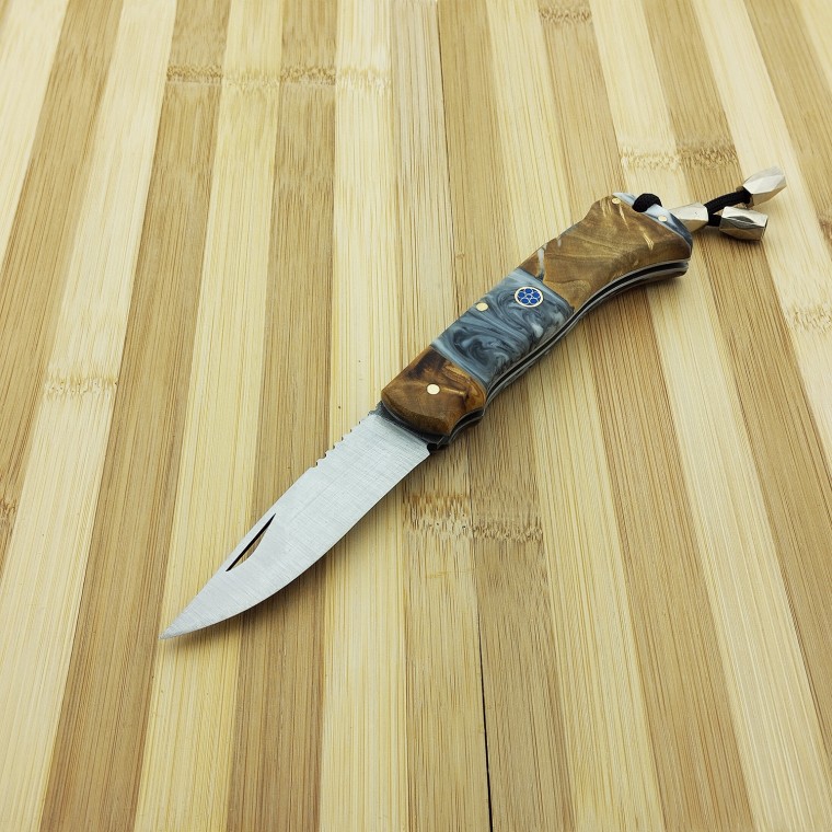 4116 Çelik Mozaik Pim Epoxy Ahşap Çakı