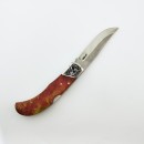 N690 Alev Desenli Epoxy Saplı Sırttan Kilitli Çakı 23 cm