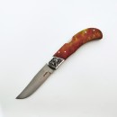 N690 Alev Desenli Epoxy Saplı Sırttan Kilitli Çakı 23 cm