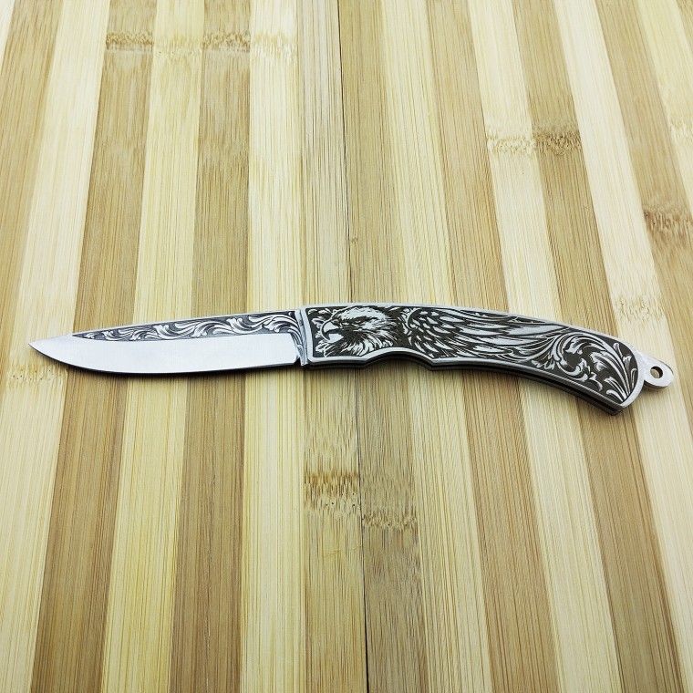 N690 Kartal Gravür Desenli Kuyruk Kilitli Çakı | Premium Çakı N690 Kartal Gravür Desenli Kuyruk Kilitli Çakı | Premium Çakı