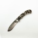 N690 Kurt Gravür Desenli (Göktürk) Sırttan Kilitli Çakı